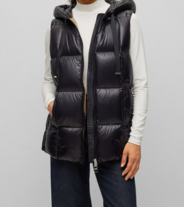 Chaqueta de plumón ligera para invierno, chaleco corto, manga corta, estampado liso, abrigos de piel a precio económico - Product Image 1