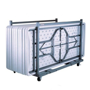 طاولة ولائم محمولة بيضاء مستطيلة بطول 6 قدم قابلة للطي لتناول الطعام والتخييم في الهواء الطلق مستطيلة - Product Image 6