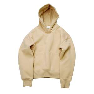 Sudadera con capucha recortada de gran tamaño personalizada Unisex, Color sólido, hombro caído, peso pesado, 700Gsm, algodón tejido de rizo, antiretráctil - Product Image 4