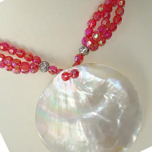 Collier en coquillage de style bohème blanc pur, motif de perles, pour cadeau - Product Image 3