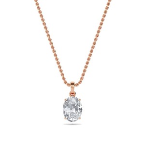 Colgante Solitario Moderno con Diamante de Corte Ovalado de 0.40 Ct, Diamante Cultivado en Laboratorio en Platino, para Ocasiones Especiales y Fiestas - Product Image 3