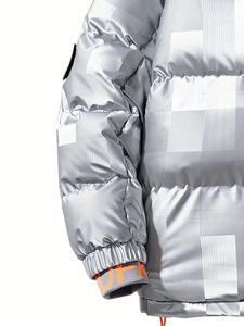 แจ็กเก็ตขนเป็ดสำหรับผู้ชายไซส์ใหญ่พิเศษมาใหม่แจ็กเก็ตหนังกันหนาวกันน้ำมีฟองตกแต่งขนสัตว์ - Product Image 5