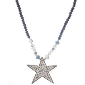 Urthn Statement Piece Fine <b>Pendant</b> <b>Necklace</b> 1105717 <b>Black</b> Austrian Stone Beads Luxury Statement Accessory - Product Image 1