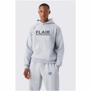 Sudadera con capucha de algodón 100% de gran tamaño para hombres Diseño de hombro caído Bordado 3D de alta calidad Sólido disponible Tallas grandes - Product Image 4