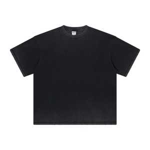 Camiseta recortada de gran tamaño personalizada de algodón pesado liso de 300 Gsm de alta calidad para hombres, estilo cuadrado - Product Image 1