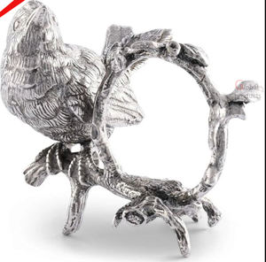 2024 ronds de serviette élégants en aluminium oiseau moderne avec une finition chromée polie - Product Image 1