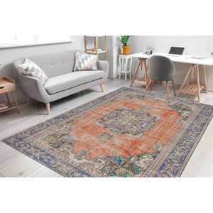 Tapis imprimé floral : design turc, motif médaillon, personnalisé, cadeau pour elle, avec tapis à poils doux - Product Image 1