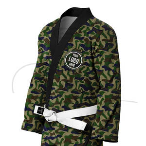 Kimono de lutte personnalisé avec logo privé disponible pour hommes, uniforme d'entraînement, option devant en spandex/polyester, respirant et durable - Product Image 6