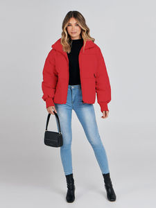 Ropa de Invierno Transpirable de Alta Calidad en Color Sólido para Mujer, Abrigos, Chaqueta Acolchada, Chaquetas Transpirables de Manga Larga para Mujer en Oferta - Product Image 5