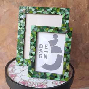 CADRES PHOTO ÉLÉGANTS À MOTIF ARGYLE BLEU - Product Image 1