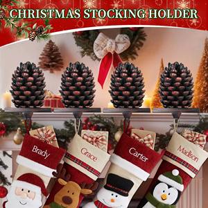 Rustic Chic Metal <b>Christmas</b> Stocking Holder <b>Tree</b> <b>Stand</b> for Fireplace Mantel Festive Holiday Display Organizer - Product Image 4