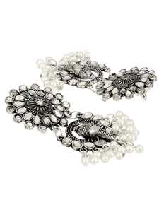 Collar con forma de elefante llamativo Chapado en plata oxidada de alto grado superventas, conjunto de pendientes de tuerca, collar de templo de alta calidad - Product Image 4