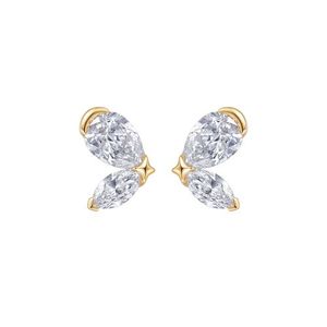 Pendientes de Diamantes Cultivados en Laboratorio Royal Green Stud con Baño de Oro Rosa, Certificados por IGI, para Uso Casual, Diamantes Americanos para Mujer - Product Image 3