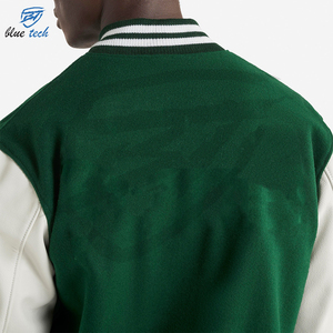 Custom Design Canvas Varsity <b>Jackets</b> Warm Winter Bomber <b>Leather</b> Sleeves Embroidered Logo High Quality Streetwear Quick Dry - Product Image 6