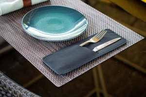 Durable Luxury Leather Waterproof Shockproof Cutlery Holder Portable Storage <b>Organizer</b> for <b>Travel</b> Camping LCH-0010 - Product Image 2