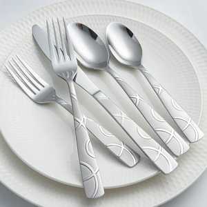 Engraver Design Poignées En Acier Inoxydable Dernier Set De Couverts Réutilisable Excellente Qualité Argenterie En Métal Set Meilleurs Prix - Product Image 6