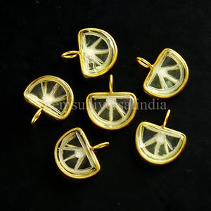 Pendentif en quartz citron sculpté en forme de fruit orange, bijoux en argent sterling, cristal de guérison, pendentif en pierre précieuse en quartz doré vermeil, breloques - Product Image 6