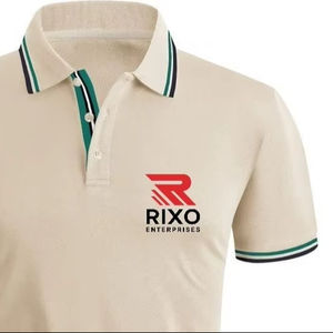 Chemise boutonnée à manches courtes en toile de coton 100 % respirante de haute qualité pour homme, couleur unie, avec logo sur le devant, style décontracté au quotidien - Product Image 5