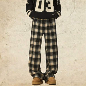 Heavyweight Vintage Straight Mid Waist Pantalones para hombre Casual Streetwear Estilo retro Pantalones de poliéster - Product Image 2