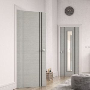 Minimalist Style MDF Wooden Hollow Solid Core Polymer Doors 40mm Thickness Water-resistant for Apartment Villa Home Office - Product Image 6