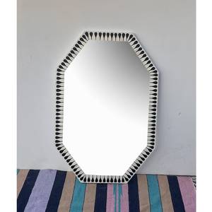 Miroir mural moderne de luxe fait main, écologique, durable, avec incrustations d'os, motif floral géométrique, miroir décoratif haut de gamme pour le salon - Product Image 5