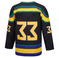 Maillot de hockey sur glace d'hiver personnalisé Mighty Ducks vert et noir, imprimé, 100% polyester, sans manches, col en V, design unique pour homme