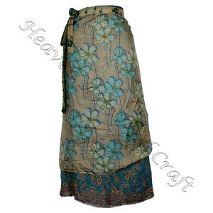 กระโปรงผ้าไหมส่าหรีกระโปรงยาวผ้าโสร่งชายหาดวินเทจกระโปรงชุดเดรสสำหรับผู้หญิงกระโปรงยาวผ้าส่าหรีสไตล์วินเทจ - Product Image 4