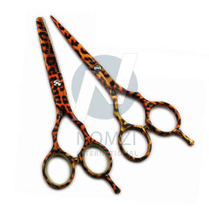 Juego de tijeras de corte de pelo de peluquero de grano de leopardo de acero inoxidable 5,5 6 pulgadas profesional al por mayor - Product Image 2