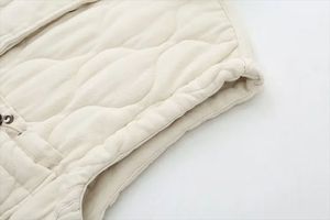Nuevo Chaleco de algodón con patrón sólido para mujer, cremallera transpirable de nailon, versátil, sin mangas, cuello levantado, decoración de bolsillo para otoño - Product Image 2