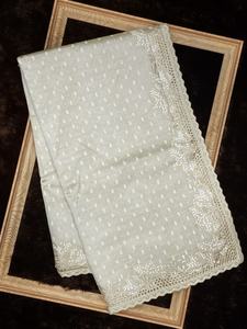 À la mode Tusser coton avec fil broderie Saree femme fabricant de mode et fournisseur de l'inde à bas prix - Product Image 5