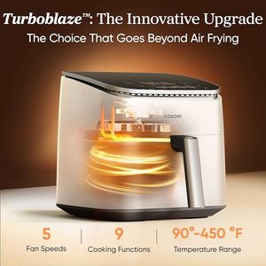 Friteuse à air intelligente Cosori TurboBlaze 9-en-1 de 6 litres, best-seller, contrôlée par application, disponible à la vente - Product Image 3