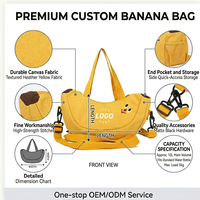 Sac en toile jaune premium en forme de banane, sac à main fantaisie Kawaii en forme de fruit, bandoulière amovible, pochette créative pour cadeau d'anniversaire