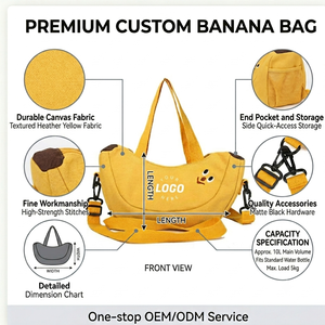Bolsa de Lona Premium con Forma de Plátano Amarillo, Bolso de Frutas Kawaii, Correa de Hombro Extraíble, Bolsa de Regalo Creativa para Cumpleaños - Product Image 2