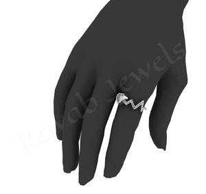 Haute qualité personnalisable 925 argent Sterling Zircon lettre anneau lunette pierre écologique à la mode mariage fiançailles cadeau filles - Product Image 6