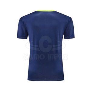 Uniforme de tennis professionnel pour homme sur mesure, à manches courtes, respirant, tissu écologique à séchage rapide, logo sur le devant, tenue d'équipe - Product Image 5