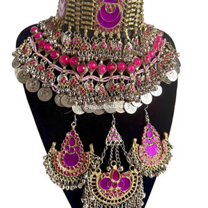 สร้อยคอสไตล์โบฮีเมียนประดับลูกปัดทองแดงผสมทำมือจากชนเผ่าอัฟกัน  งานศิลปะวัฒนธรรมดั้งเดิม  เครื่องประดับแฟชั่นวินเทจสำหรับผู้หญิง - Product Image 1