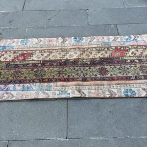 Vintage <b>Runner</b> Rug 2.4x6.2 ft (72x190 cm), Turkish <b>Red</b> Moroccan Rug - Product Image 3