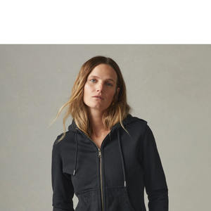 Sweat à capuche zippé en polaire classique pour femmes avec logo avant et poche kangourou pour un usage quotidien - Product Image 4