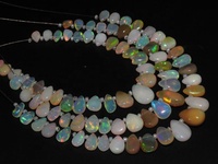 Nouvel Arrivage Gouttes d'Opale Éthiopienne Lisses Multicolores Effet Feu Pierre Naturelle 12x10 à 8x5MM Trou de 0.35MM pour Fabrication de Bijoux