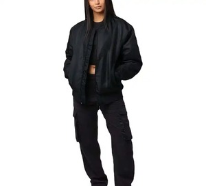 Chaqueta Deportiva Corta Personalizada de Diseño Superior para Mujer, Talla XL, Cortavientos, Estilo Bomber, para Correr, Tejido de Punto Teñido, Algodón Estampado - Product Image 2