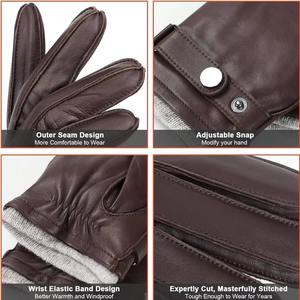 Gants en cuir vintage de haute qualité pour homme, compatibles avec les écrans tactiles, écologiques, pour le vélo, nouvelle mode, tenue quotidienne, chauds pour les mains - Product Image 5