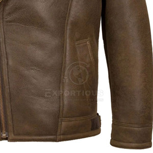 Breathable Top Selling Leather <b>Fur</b> <b>Jacket</b> <b>For</b> <b>Men</b> Casual Wear Leather Winter <b>Jacket</b> In Reasonable Price - Product Image 3