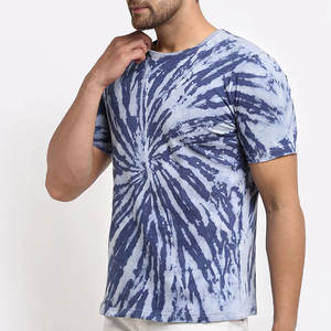 Venta al por mayor Tie Dyed T-Shirt Su logotipo personalizado Microfiber T-Shirt Hombres Camiseta de manga corta de cuello redondo Hombres Tie and Dye Camiseta - Product Image 6
