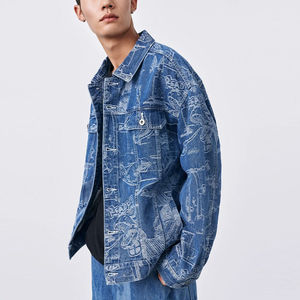 Chaqueta Vaquera de Moda con Cuello Alto y Logotipo Personalizado para Hombre, con Estampado Completo, Secado Rápido, Transpirable, Color y Talla Personalizables - Product Image 5