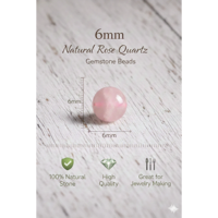 Perles en gros Beadsnfashion 4mm et 6mm en quartz rose, couleur rose pâle, pour la fabrication de bijoux DIY (bracelets, colliers, boucles d'oreilles) Modèle SP-2122