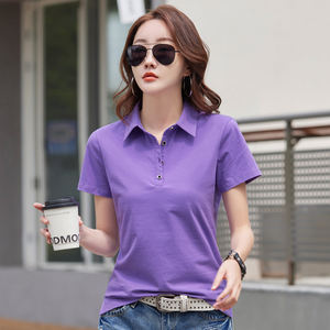 Polos de verano de algodón 100% para mujer, camisetas originales, camisetas de manga corta con logotipo de pez bordado, camisetas de verano transpirables de punto, oferta - Product Image 4
