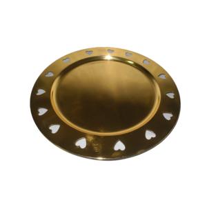 Assiette de service ronde en acier inoxydable de qualité supérieure avec finition antique pour une utilisation intérieure et extérieure - Product Image 5