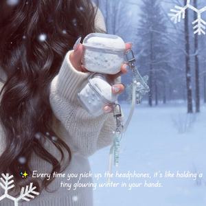 Funda Protectora Transparente de TPU y Silicona con Diseño de Nieve y Arena, Antipolvo y Antigolpes para <span class=keywords><strong>AirPods</strong></span>, Elegante y Protectora. - Product Image 1