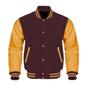 Unisex High Quality Wool Body <b>Bomber</b> <b>Jacket</b> Vintage Letterman <b>Varsity</b> Design Custom Logo Print Genuine Sport Windproof Plus Size - Product Image 5