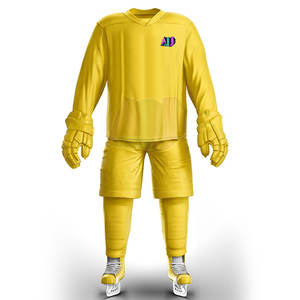 Tenues de hockey sur glace pour le sport, ensembles fabriqués en tissu 100% polyester léger, respirant, absorbant l'humidité, confortable pour l'entraînement - Product Image 1